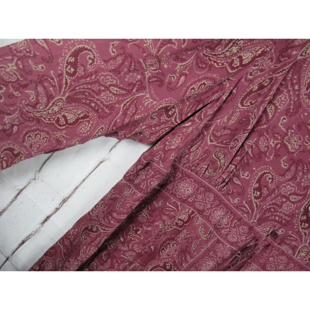 Venezia Women's Blouse Size 26/28 Plum Purple Paisley 100% Silk - Picture 4 of 5